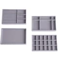 Smyckesbrickor Organizer, Stapelbar Smyckes Tillbehör Brickor Set om 4