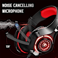 Miniatyrbild 6 av 8: Headset med mikrofon för PS4 Xbox One, Surroundljud Svart Röd