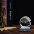 Miniatyrbillede 5 af 8: Sol-system krystalkugle 80mm solsystem med berøringskontakt LED-lysbase