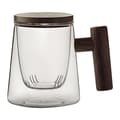 Miniatyrbild 1 av 5: Glas tekopp med tesil och lock, tekopp med trähandtag, stil 1