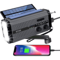 Miniatyrbild 1 av 7: Bärbar solradio, AM/FM vevradio med uppladdningsbart 5000 mAh