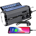 Miniatyrbillede 1 af 7: Yikanwen bærbar solradio, AM/FM håndsvingradio med genopladelig 5000 mAh