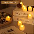 Miniatyrbillede 4 af 5: Flammeløse LED-lys, 24 flimrende LED-tealights, varmt hvidt spotlight