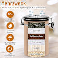 Miniatyrbillede 3 af 5: Kaffebeholder, kaffebeholder, aroma-tæt, 500 g bønner, kaffebeholder, lufttæt, rustfrit stål