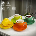 Miniatyrbillede 4 af 5: Espressokaffe kop med skål, espressokaffe kop,