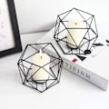 Miniatyrbild 5 av 6: Tealight-hållare ljusstake metall - set om 2 geometriska tealights KLB