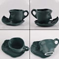 Miniatyrbillede 6 af 6: 230 ml kaffekopsæt, kreativ abstrakt kunst, kyssekaffe