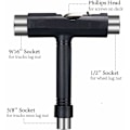 Miniatyrbillede 2 af 5: Patin T Tool All-In-One Skateboard Tool, Bærbar Multifunktionel Skate Tool KLB