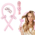 Miniatyrbillede 5 af 5: Varmeløse krøller hårkrøller - Silke hårkrøller uden varme (Pink) KLB
