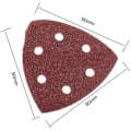 Miniatyrbillede 3 af 5: 100 stk. trekantsandpapir, 6 huller korn 40/60/80/120/240 KLB