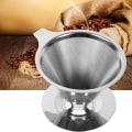 Miniatyrbillede 2 af 8: Genanvendeligt kaffefilter i rustfrit stål, drypkaffefiltertragt KLB