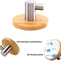 Miniatyrbilde 2 av 6: Fitsund selvklebende krok 304 rustfritt stål & bambus badekåpekrok veggkrok KLB