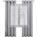 Miniatyrbillede 1 af 4: Sæt med 2 150x250cm Bredde x Højde Grå Gennemsigtige Gardiner i Linned-Effekt - Med Øjer Semi-Transparente Soveværelse Dekoration Gardin til Stue Ri-