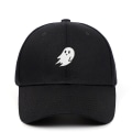 Miniatyrbillede 1 af 5: Spøgelse broderet baseball cap (sort), sød Halloween udendørs sports caps til mænd og kvinder om sommeren