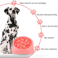 Miniatyrbillede 2 af 4: Langsomt foderskål til hunde Langsomt foderskål Anti-slip design Sjovt interaktivt foderskål til hunde (Pink)