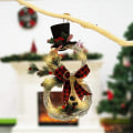 Miniatyrbillede 5 af 5: LED juledekoration rattan guirlande, snemand form, kunstig juleguirlande KLB