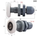 Miniatyrbilde 2 av 5: 8 stk slitesterke dusjdørruller i plast, skyvedørlager for baderomsglass til reservedeler (23 mm)