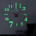 Miniatyrbild 7 av 7: Ljusstark DIY digital väggklocka vardagsrumsdekoration tyst klocka