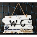 Miniatyrbild 4 av 4: WC husnummer WC skylt träskylt väggskylt väggdekoration