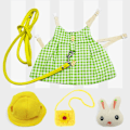 Miniatyrbild 1 av 4: Söt kanin husdjur väst tillbehör utomhus koppel kanin kläder sele bälten kanin kläder kläder kanin sele (gyllene ananas)