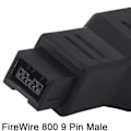 Miniatyrbillede 5 af 8: FireWire IEEE 1394 Type A 400 6-pin hun til 1394 Type B 800 9-pin