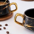 Miniatyrbillede 5 af 6: Espressokopper, 300 ml Cappuccino-kopsæt, Marmor Kaffe Kop