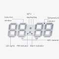 Miniatyrbillede 5 af 7: 3D Stereo LED Alarmur Stue 3D Vægur Sort Ramme Hvidt Lys