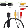 Pikkukuva 3 / 8: AV TV TV-kaapeli PS1 / PS2 -konsolille 3 Chinch Audio Video Scart -kaapeli