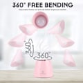 Miniatyrbild 2 av 5: Dimbar LED-skrivbordslampa - 24 LED-lampor för ögonskydd 3 ljusstyrkor - USB-laddningsbar - touch-brytare - läsning, studier - rosa