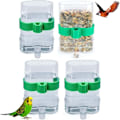 Miniatyrbild 1 av 4: 4 st automatiska husdjursdispenser Vattendispenser Transparent plast Automatisk fågelvattnare Fågelmatare för små djur Fågelbur