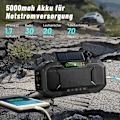 Miniatyrbild 3 av 7: Nödradio Stänksäker Bluetooth-högtalare Bärbar AM/FM Solv vev