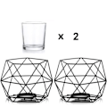 Miniatyrbild 4 av 6: Tealight-hållare ljusstake metall - set om 2 geometriska tealights KLB