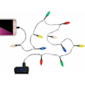 Pikkukuva 1 / 5: Monivärinen LED-jouluvalot Puhelimen Latauskaapeli - 1.4M USB-latauskaapeli 10 LEDiä - Android Micro USB (Android, 1 Pakkaus) KLB