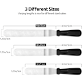 Miniatyrbild 2 av 5: Offset Spatula Set med 3 st, 6 tum, 8 tum, 10 tum blad, rostfritt stål, tårtdekorering, glasyrspatel, set med 3 (svart)