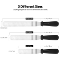 Miniatyrbilde 2 av 5: Offset Spatula Set med 3 stk med 6\" 8\" 10\" blad, rustfritt stål kakedekorering glasurspatel, sett med 3 (svart)