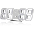 Miniatyrbillede 1 af 4: Digital LED vægur med USB-port - Dæmpbar belyst ur med kalender, alarm, temperaturindikator - Ideel til kontor, hjem, hotel, soveværelse