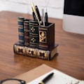 Miniatyrbillede 4 af 7: Dekorativ trækontorforsyningsholder i biblioteks- og bogdesign