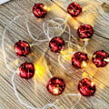 Miniatyrbild 8 av 8: 1,5 m 10 LED röda metallklockor LED ljusslinga dekorationsljus KLB