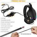 Pikkukuva 3 / 5: Peliheadset, viileät LED-valot, kuulokkeet mikrofonilla, PC