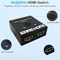 Pikkukuva 8 / 8: HDMI-kytkin 2 sisään 1 ulos 4k korkea resoluutio kaksisuuntainen kytkin 1 sisään 2 ulos