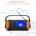Miniatyrbild 3 av 5: TKOOFN Solardynamo vevradio FM, bärbar multifunktionell utomhusnyhet