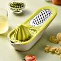 Miniatyrbillede 2 af 5: Rivejern med beholder (grøn), 2 i 1 multifunktionel juicer, køkkenudstyr melon og frugtrivejern