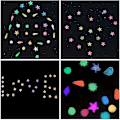 Miniatyrbilde 4 av 5: Lysende steiner, fluorescerende småstein, 50 stykker lysende steiner, fargerike sjøstjerner, småstein, blå havstjerne KLB