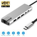 Miniatyrbild 1 av 8: 6-i-1-typ-C-till-HDMI-adapter med 87 W USB-C PD-strömförsörjning,