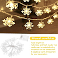 Miniatyrbillede 1 af 4: Snefnug-lysstreng 6M 40 LED LED-lysstreng Jul