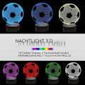 Miniatyrbillede 3 af 5: Fodbold 3D Illusion Natlampe, 7 Farver Skiftende Touch Control LED Skrivebordslampe KLB
