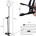 Miniatyrbillede 4 af 8: Concept 2 i 1 LED Selfie ring lys bordmontering lys iPhone Holder med KLB