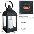 Miniatyrbilde 6 av 7: Retro lykt med LED-lys, retrodesign og flammeeffekt, innendørs IP20, KLB