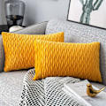 Miniatyrbilde 1 av 5: Fløyel putetrekk 30x50cm for stue sofa, sett med 6 ensfargede firkantede putetrekk soveromsdekorasjon, gul KLB