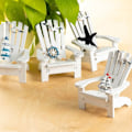 Miniatyrbillede 6 af 6: 4 stk. Mini træstol ornament strand dekoration nautisk